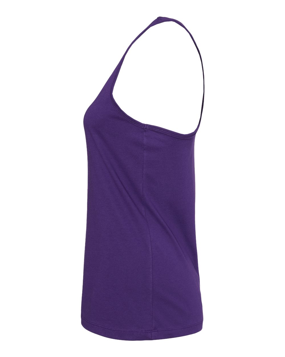 Left View of Team Purple Women&#39;s Jersey Racerback Tank - 6008