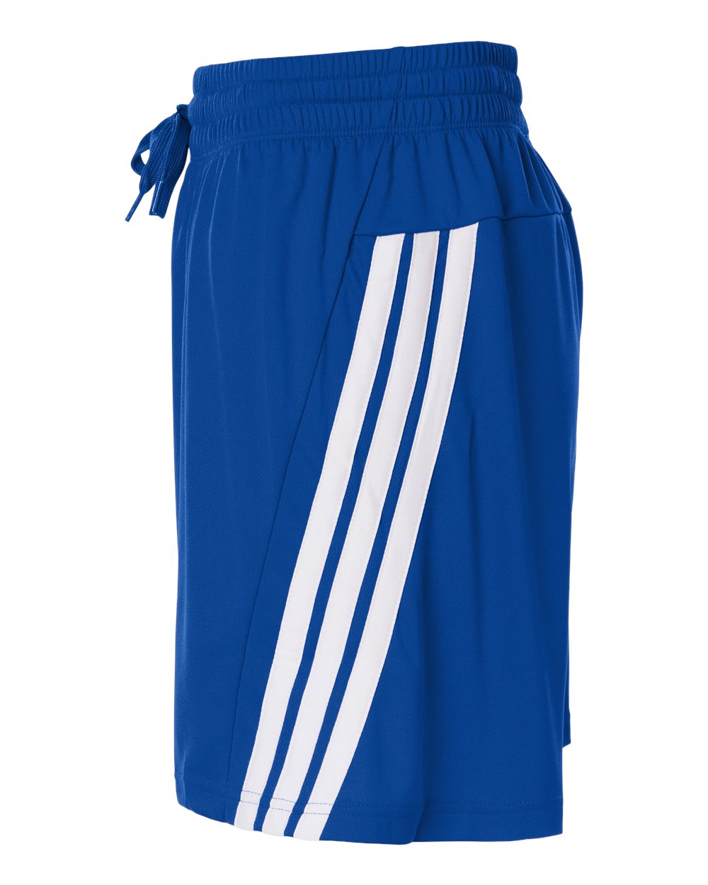 Left View of Team Royal Blue/ White Men's 3-Stripes 7" Shorts - AT300