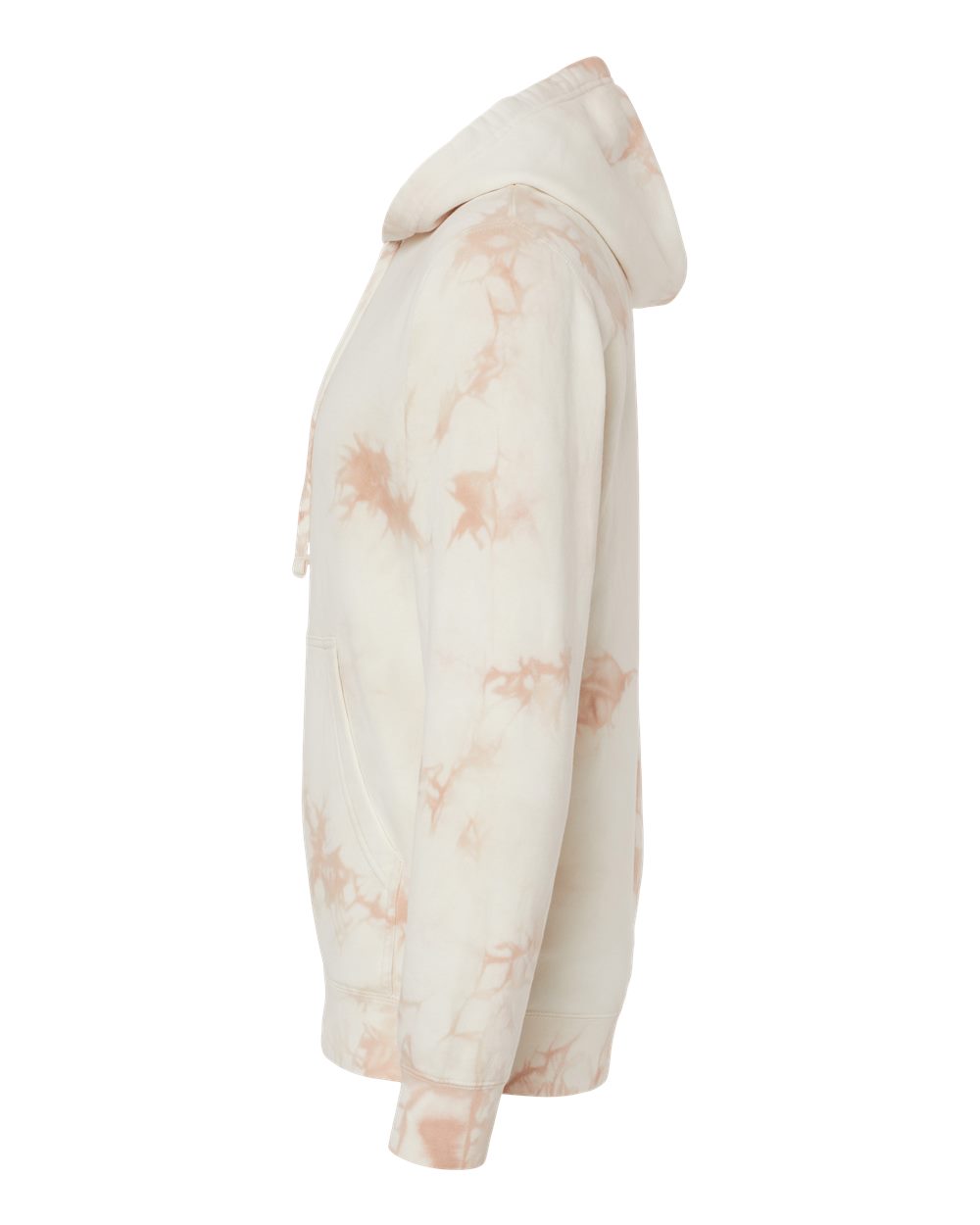 Left View of Tie Dye Dusty Pink Midweight Tie-Dyed Hooded Sweatshirt - PRM4500TD