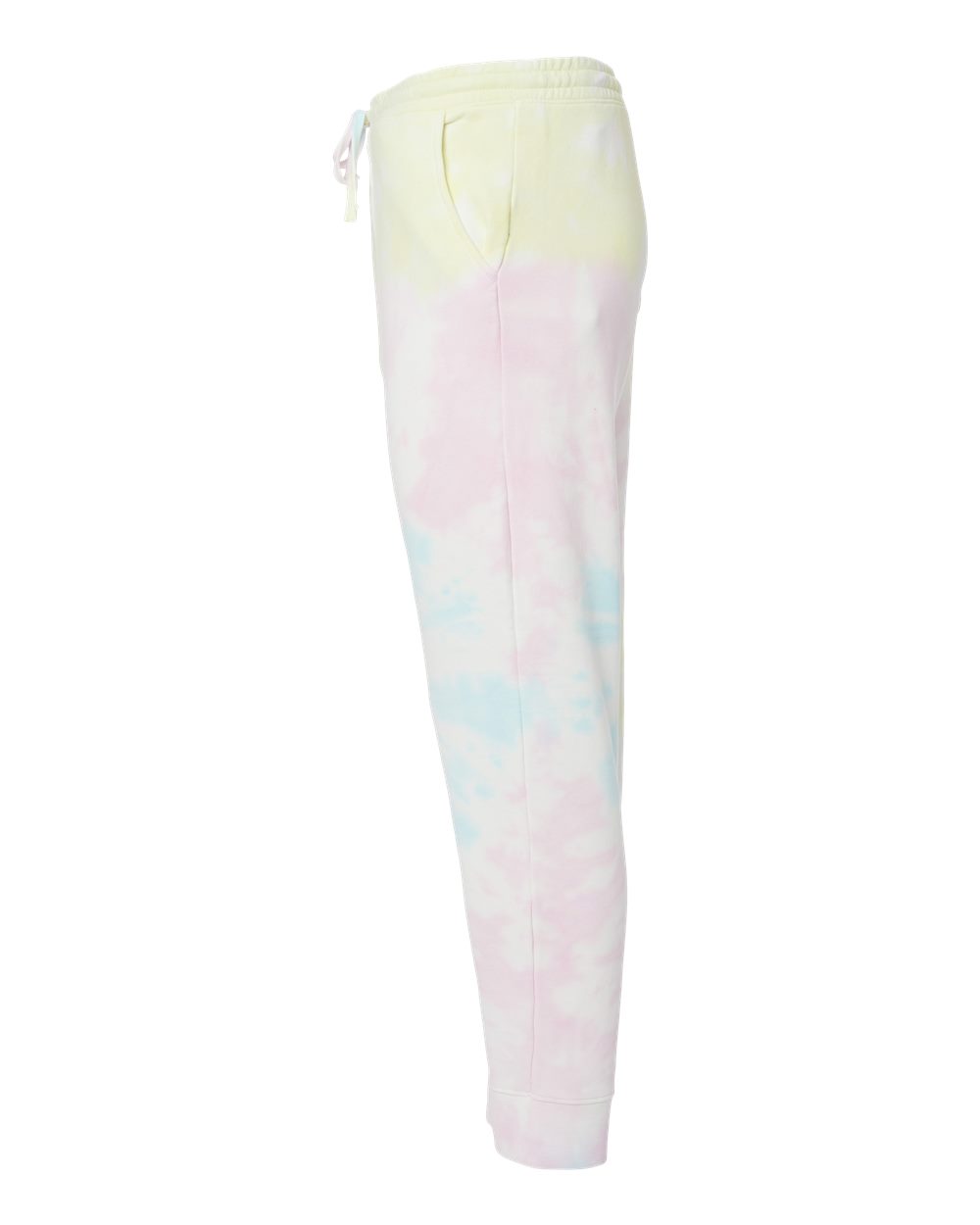 Left View of Tie Dye Sunset Swirl Tie-Dyed Fleece Pants - PRM50PTTD
