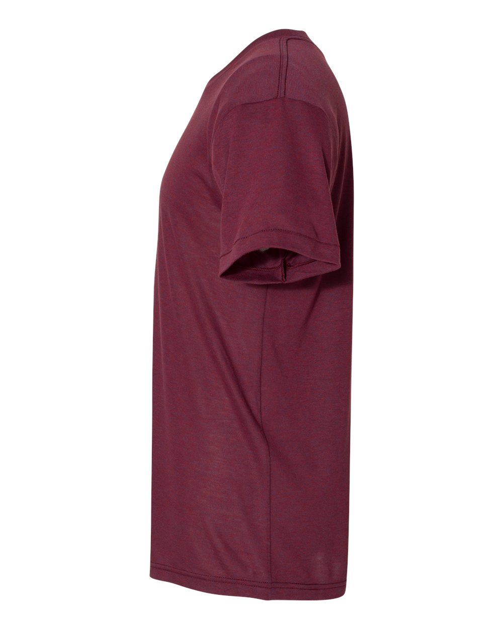 Left View of Tri-Cranberry USA-Made Triblend Track Tee - TR401USA