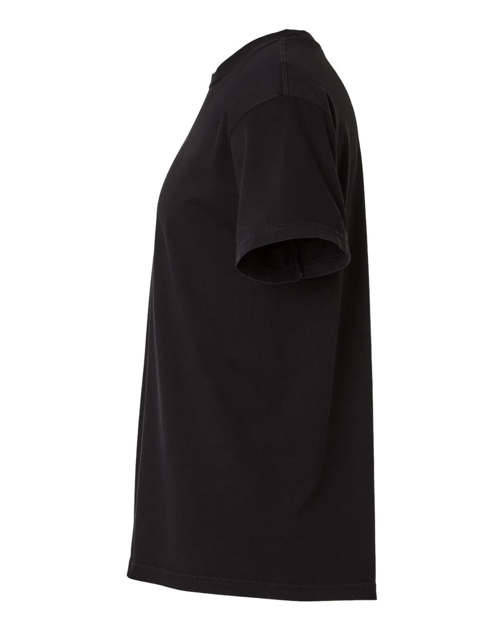 Left View of True Black Garment-Dyed Heavyweight Cotton Tee - 1301GD