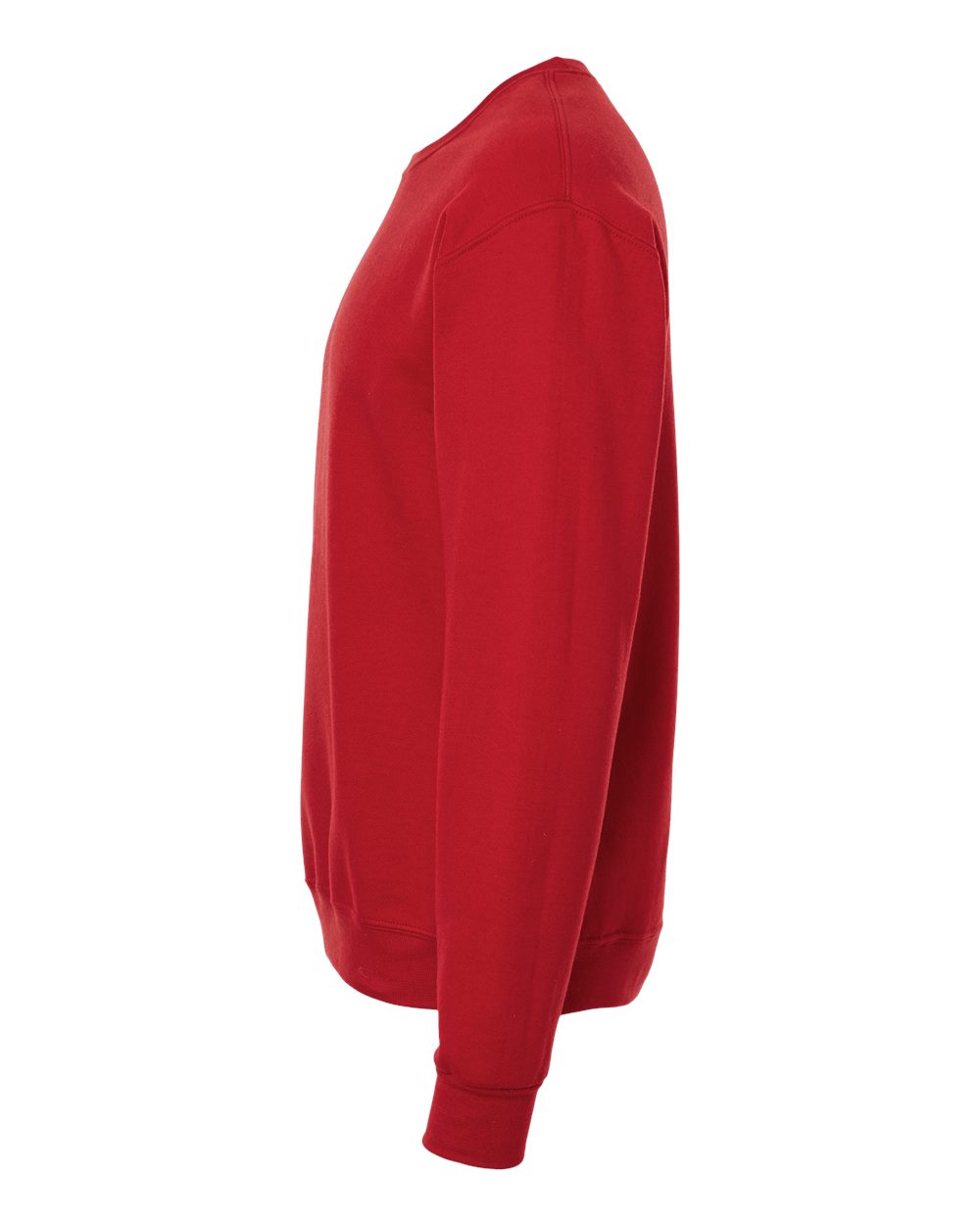 Left View of True Red Ultimate CVC Crewneck Sweatshirt - IC48MR