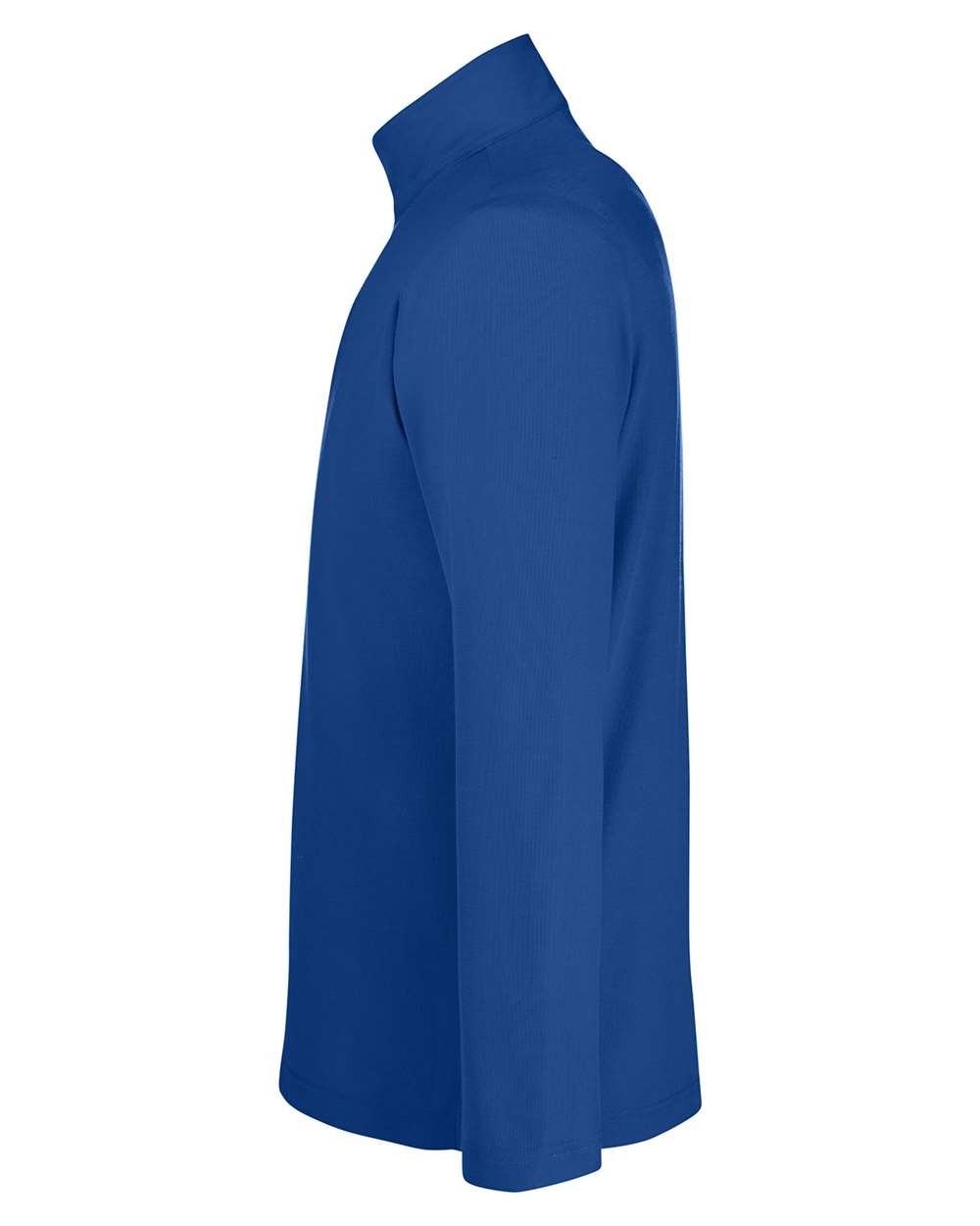 Left View of True Royal Men's Fusion ChromaSoft™ Pique Quarter-Zip Pullover - CE405