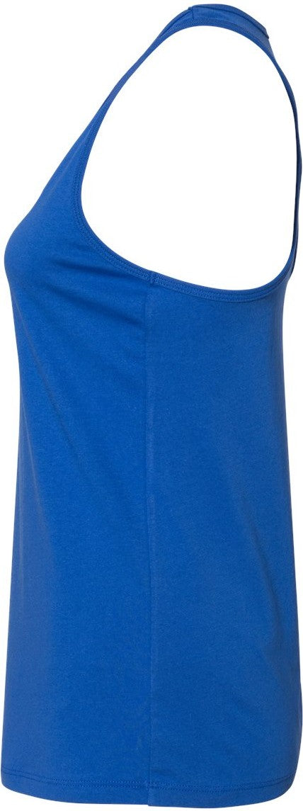 Left View of True Royal Women&#39;s Jersey Racerback Tank - 6008