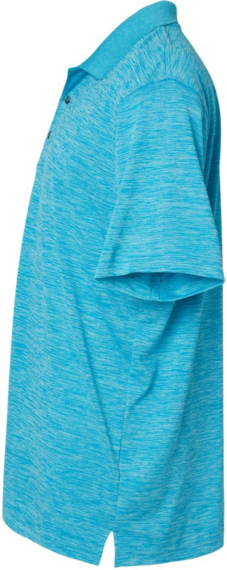 Left View of Turquoise Heather Dakota Striated Heather Polo - 130