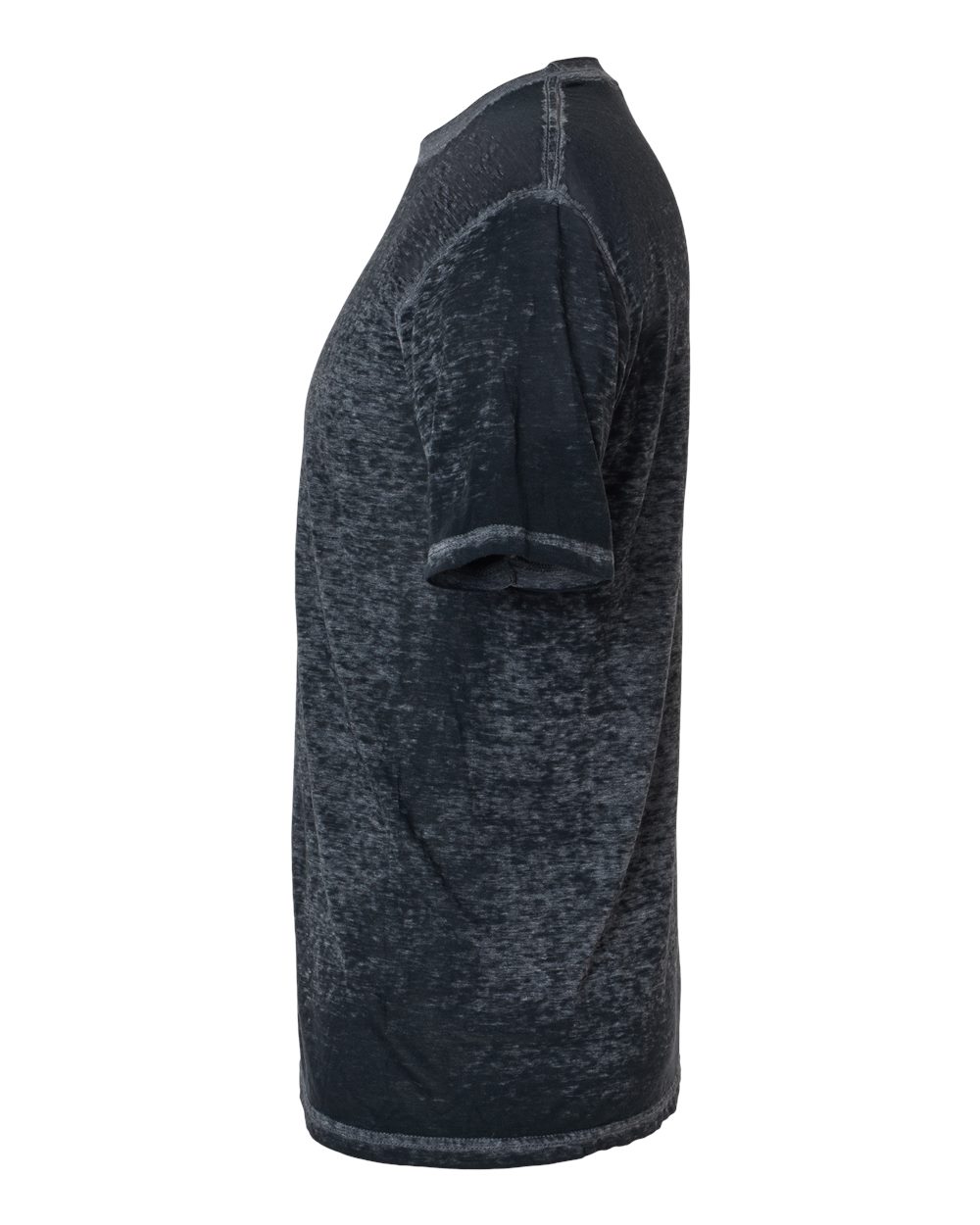 Left View of Twilight Black Acid Wash Burnout T-Shirt - 1350