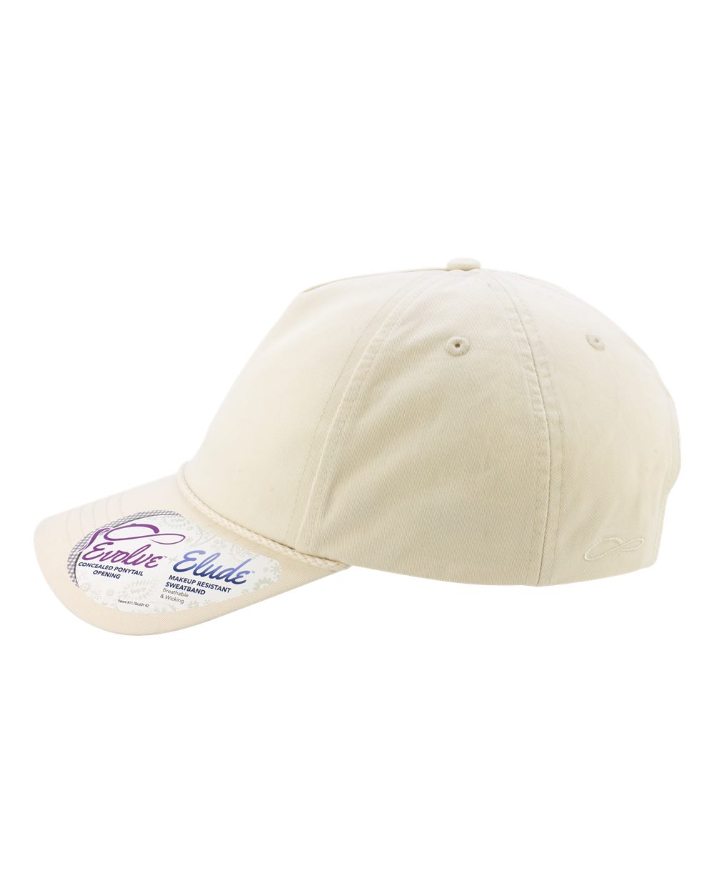 Left View of Vanilla/ Longhorn Women's Washed 5-Panel with Rope - MAYA