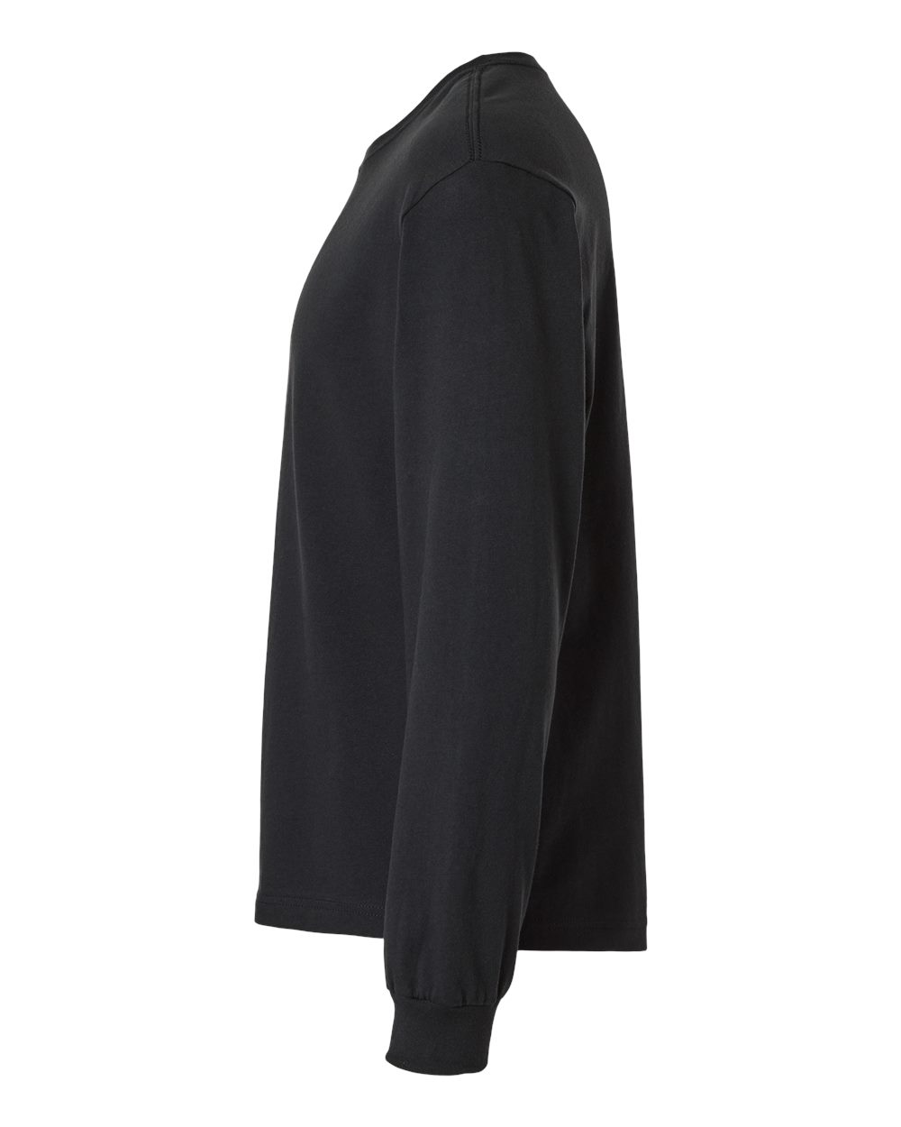 Left View of Vintage Black 6 oz. Heavyweight Long Sleeve Tee - 3511