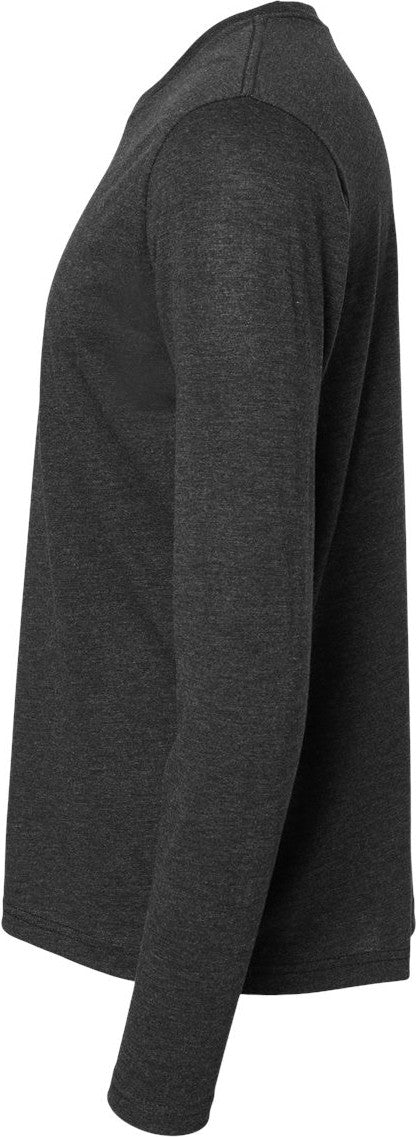 Left View of Vintage Black Triblend Long Sleeve T-Shirt - 6071