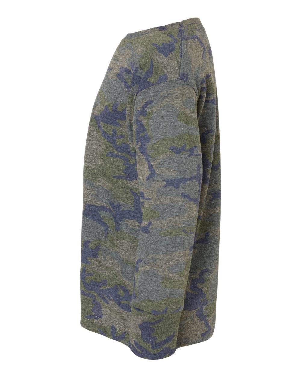 Left View of Vintage Camo Toddler Fine Jersey Long Sleeve Tee - 3302