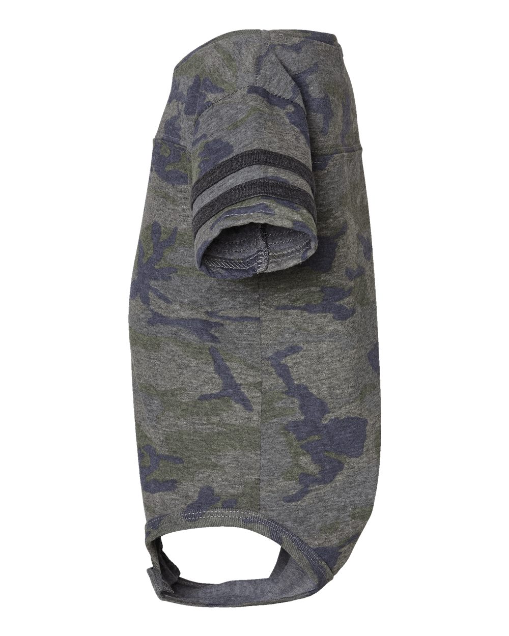 Left View of Vintage Camo/ Vintage Smoke Infant Football Fine Jersey Bodysuit - 4437