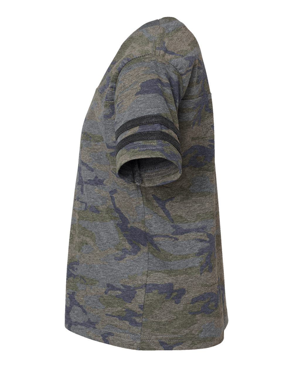 Left View of Vintage Camo/ Vintage Smoke Toddler Football Fine Jersey Tee - 3037