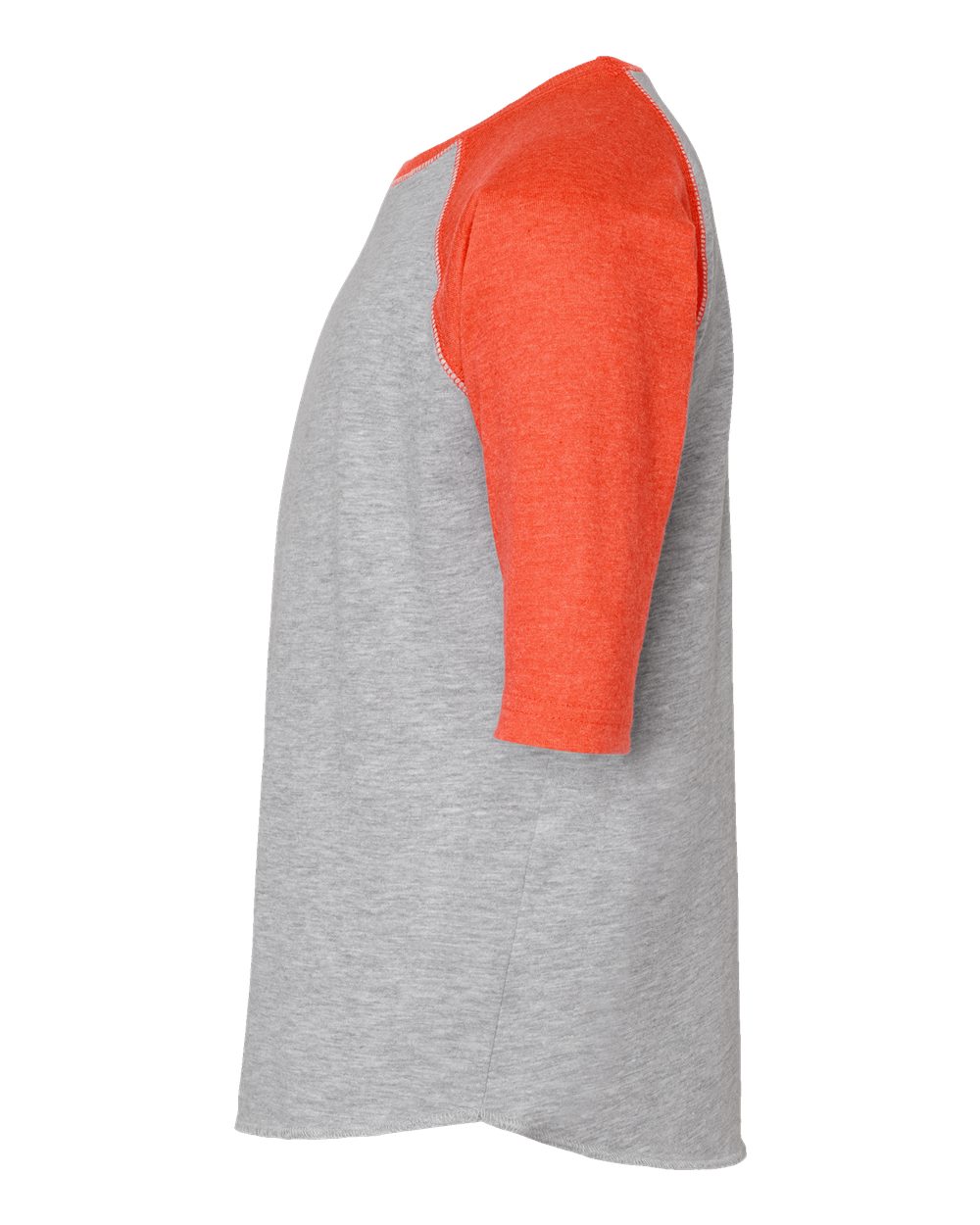 Left View of Vintage Heather/ Vintage Orange Youth Baseball Fine Jersey Three-Quarter Sleeve Tee - 6130