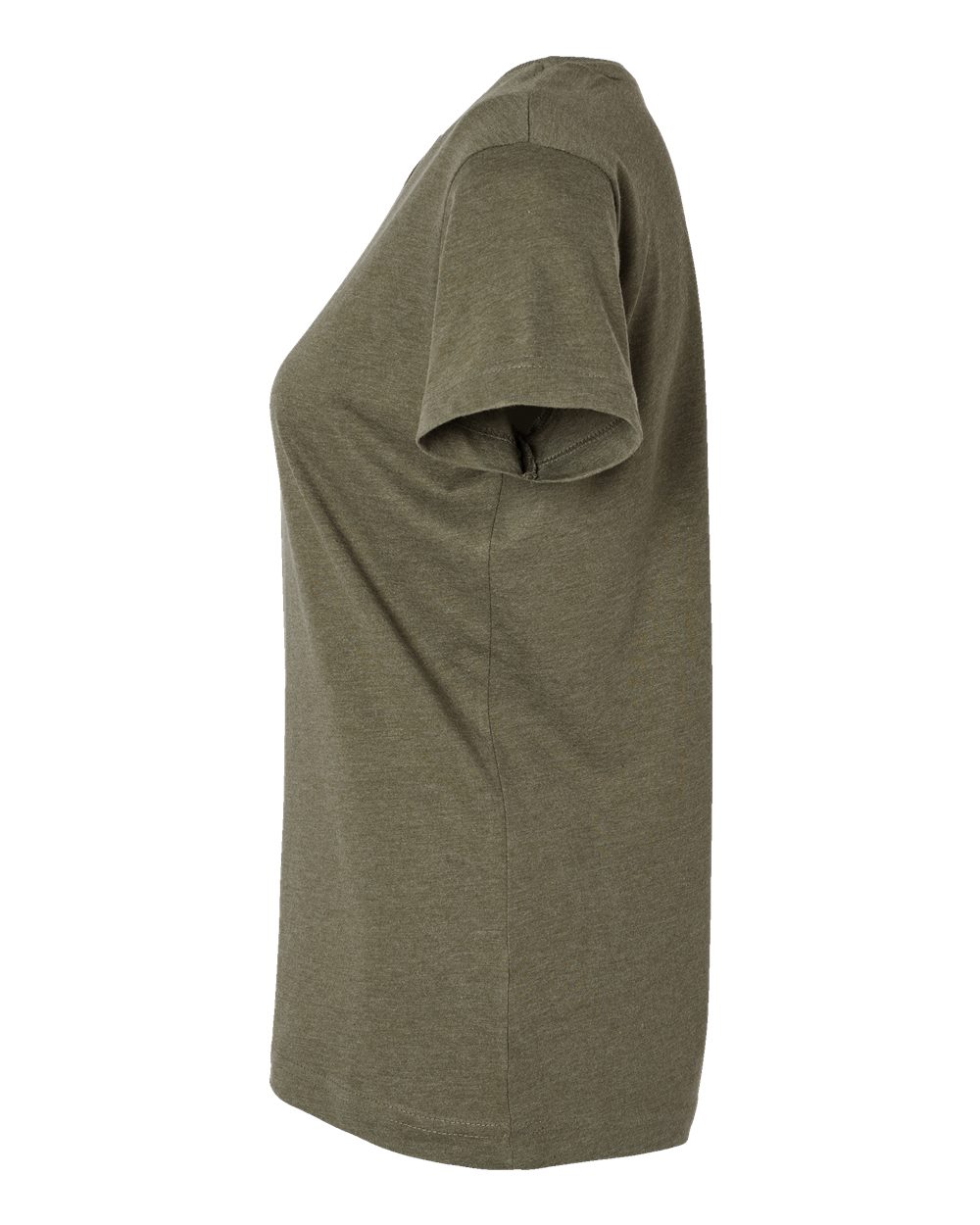 Left View of Vintage Military Green Women&#39;s Fine Jersey Tee - 3516