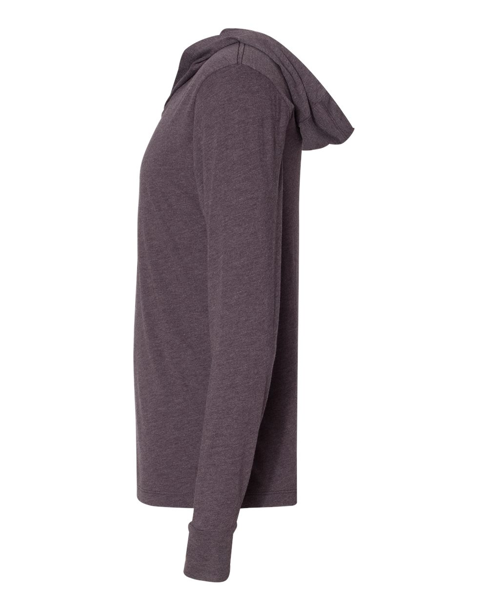 Left View of Vintage Purple Triblend Hooded Long Sleeve Pullover - 6021