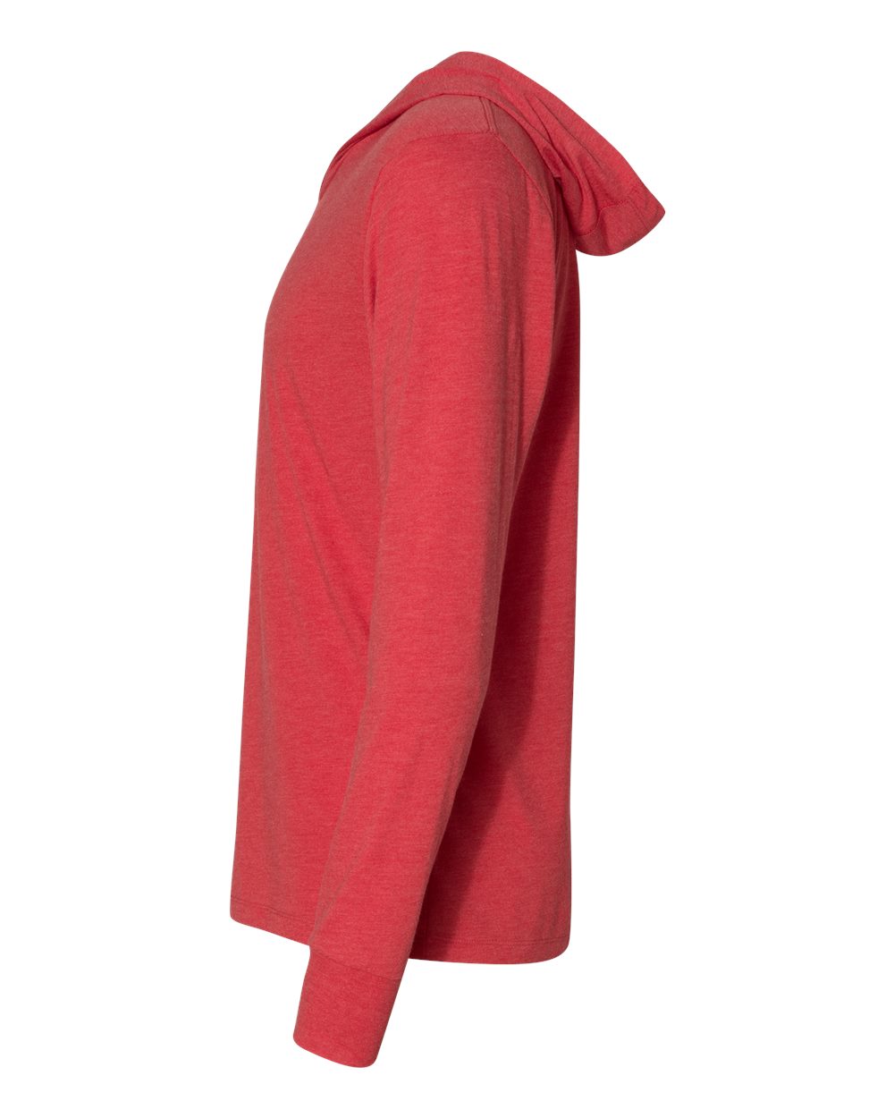 Left View of Vintage Red Triblend Hooded Long Sleeve Pullover - 6021