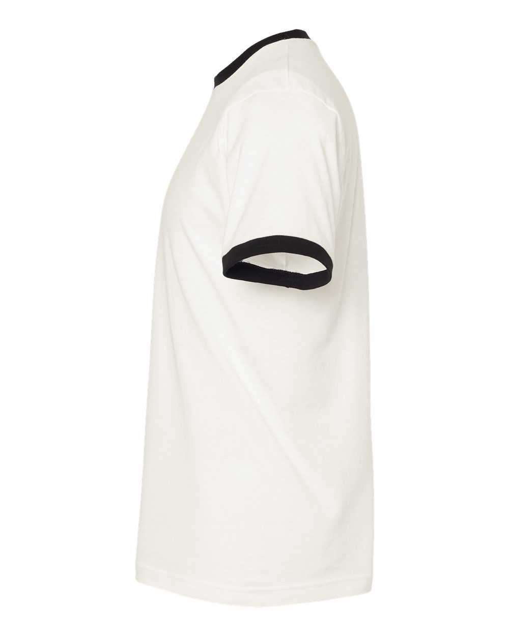 Left View of Vintage White/ Black Fine Jersey Ringer T-Shirt - 246