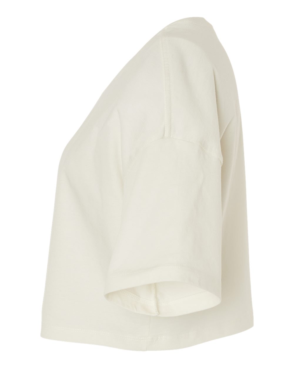 Left View of Vintage White Women&#39;s Jersey Crop Tee - 6482