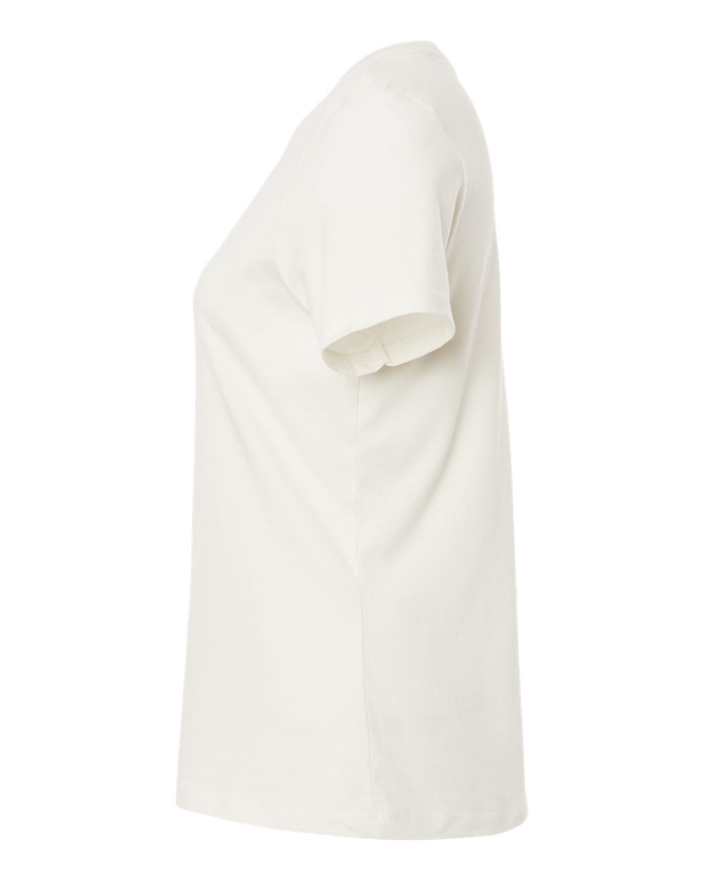 Left View of Vintage White Women’s Relaxed Jersey V-Neck Tee - 6405