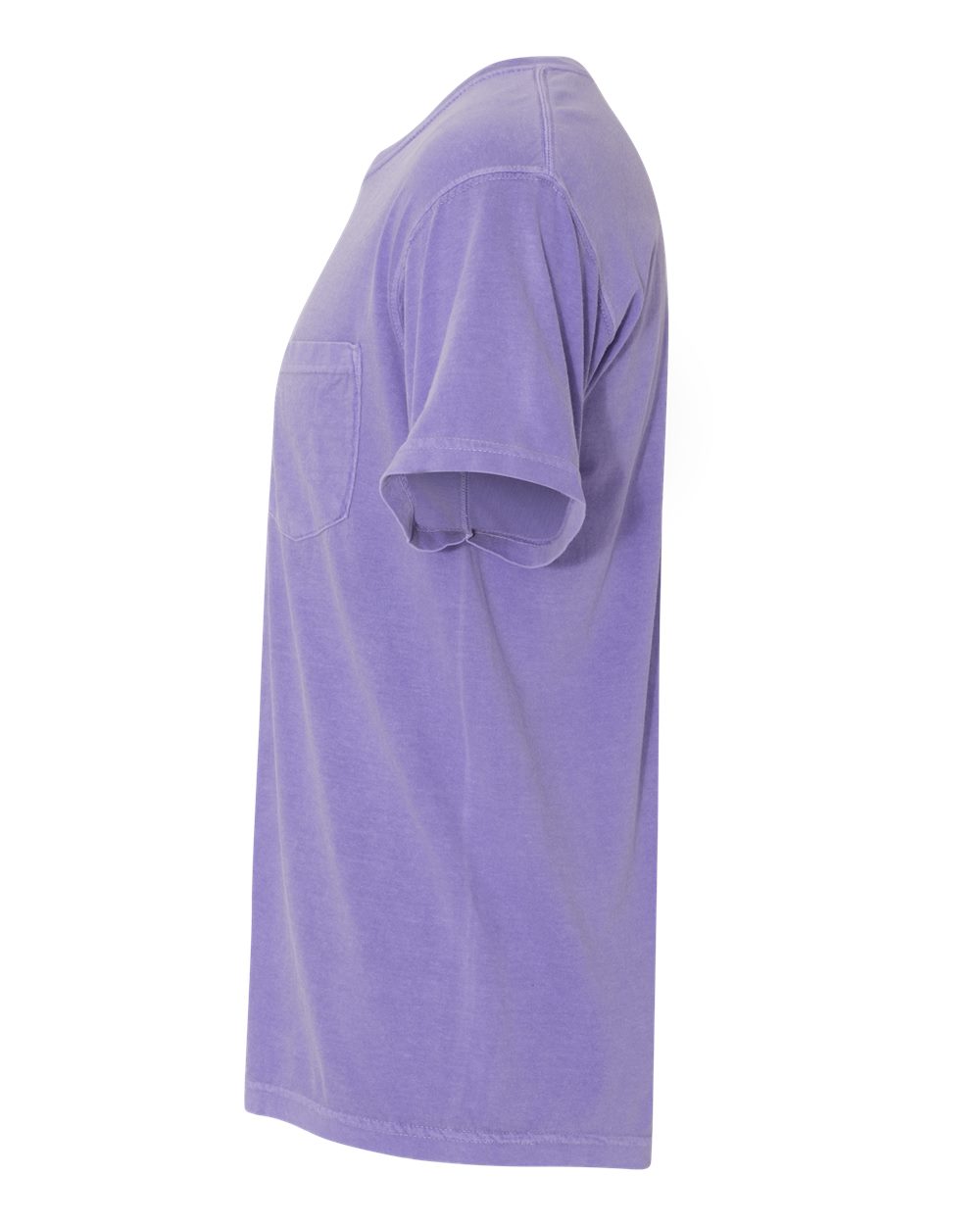 Left View of Violet Garment-Dyed Heavyweight Pocket T-Shirt - 6030