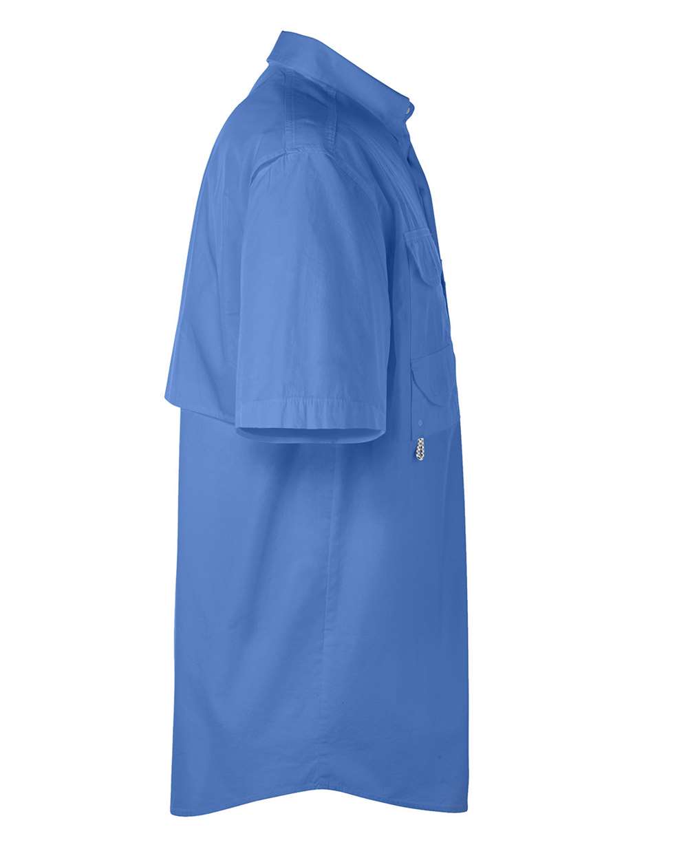 Left View of Vivid Blue Bonehead™ Short Sleeve Shirt - 7130