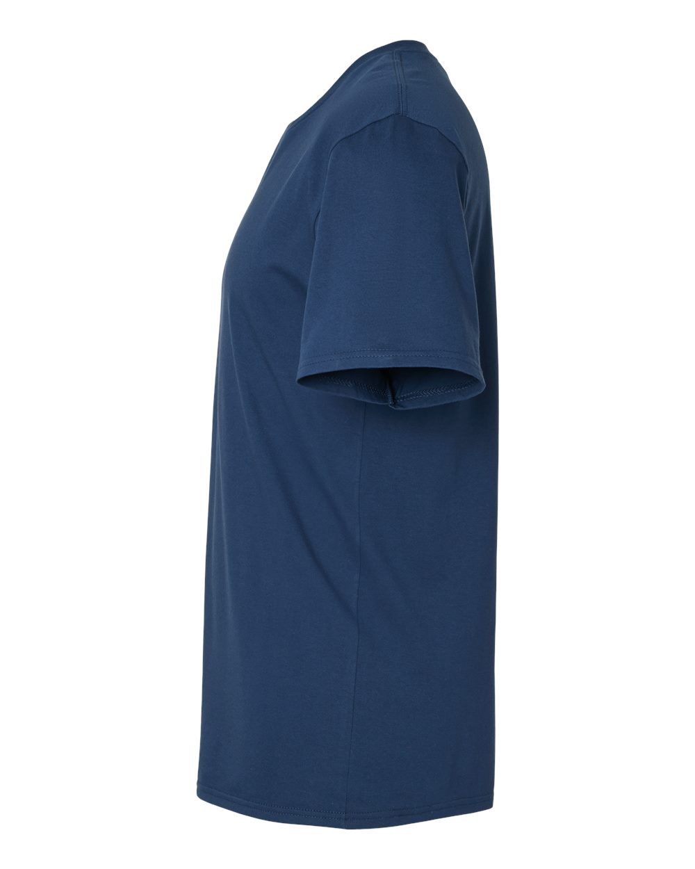 Left View of Washed Navy Premium Cotton T-Shirt - 570MR