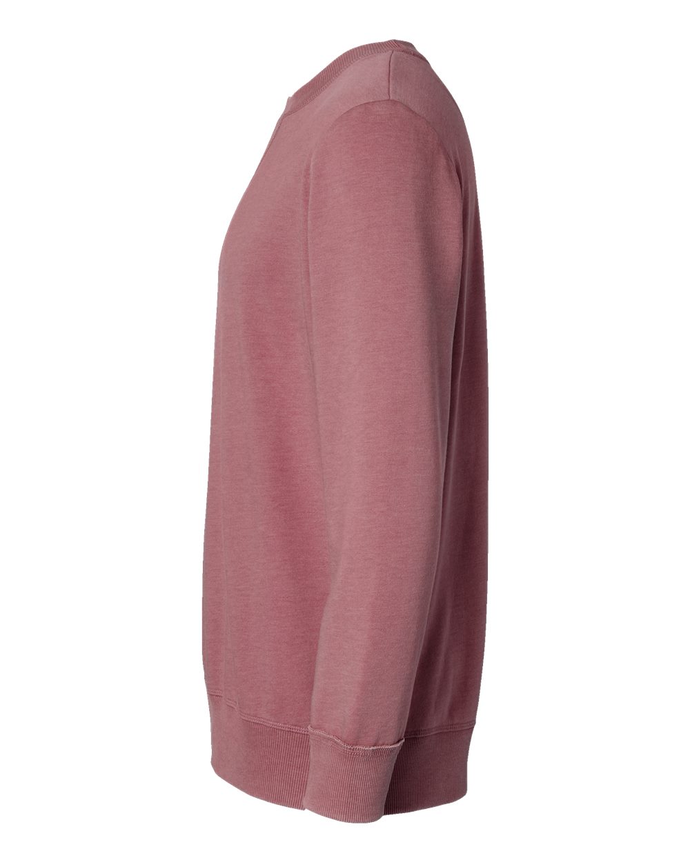 Left View of Washed Rouge Vintage Wash Fleece Crewneck Sweatshirt - 6935
