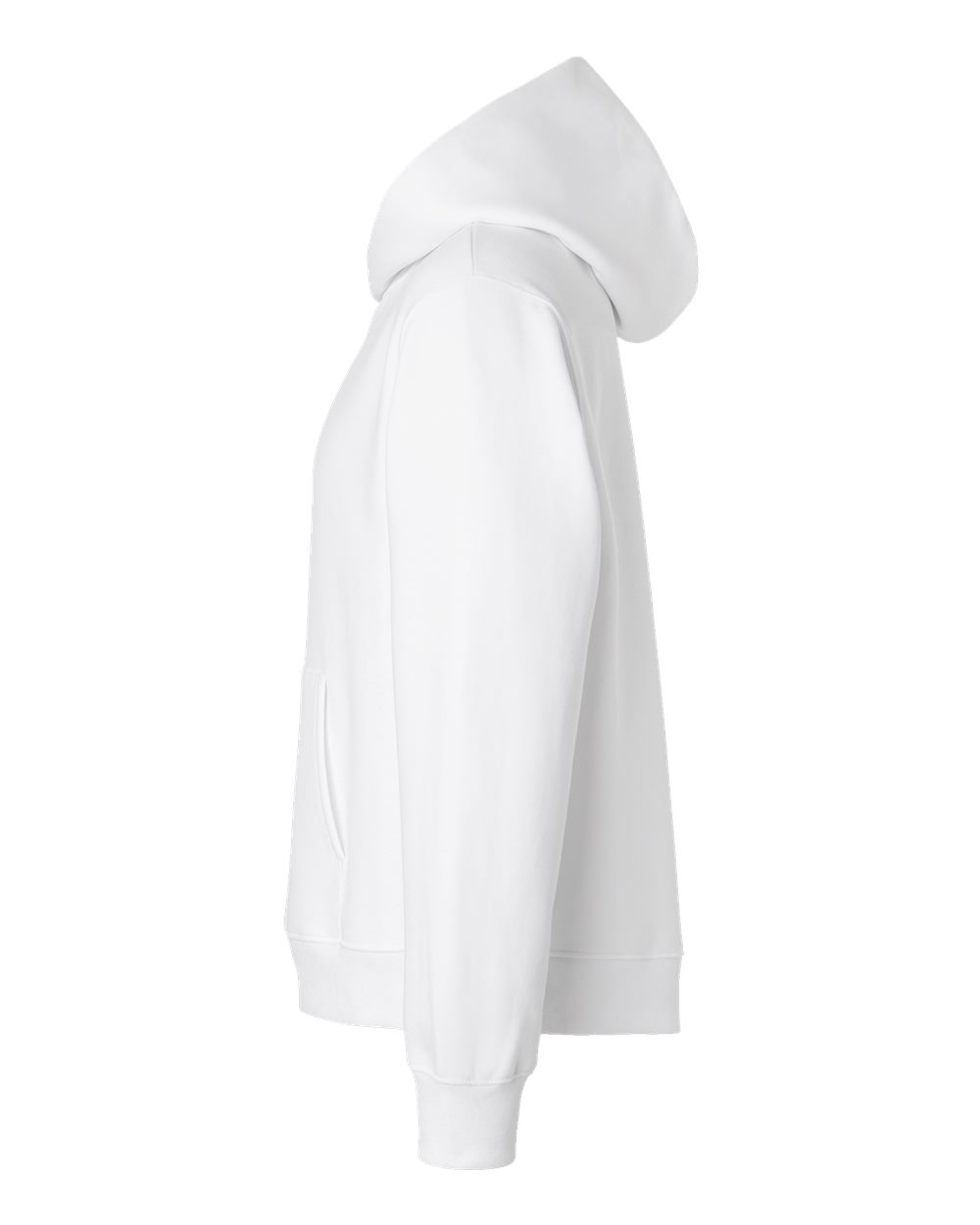 Left View of White 10 oz. Heavyweight Hoodie - 4719