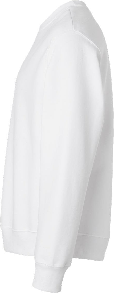 Left View of White 10 oz. Heavyweight Sweatshirt - 4711