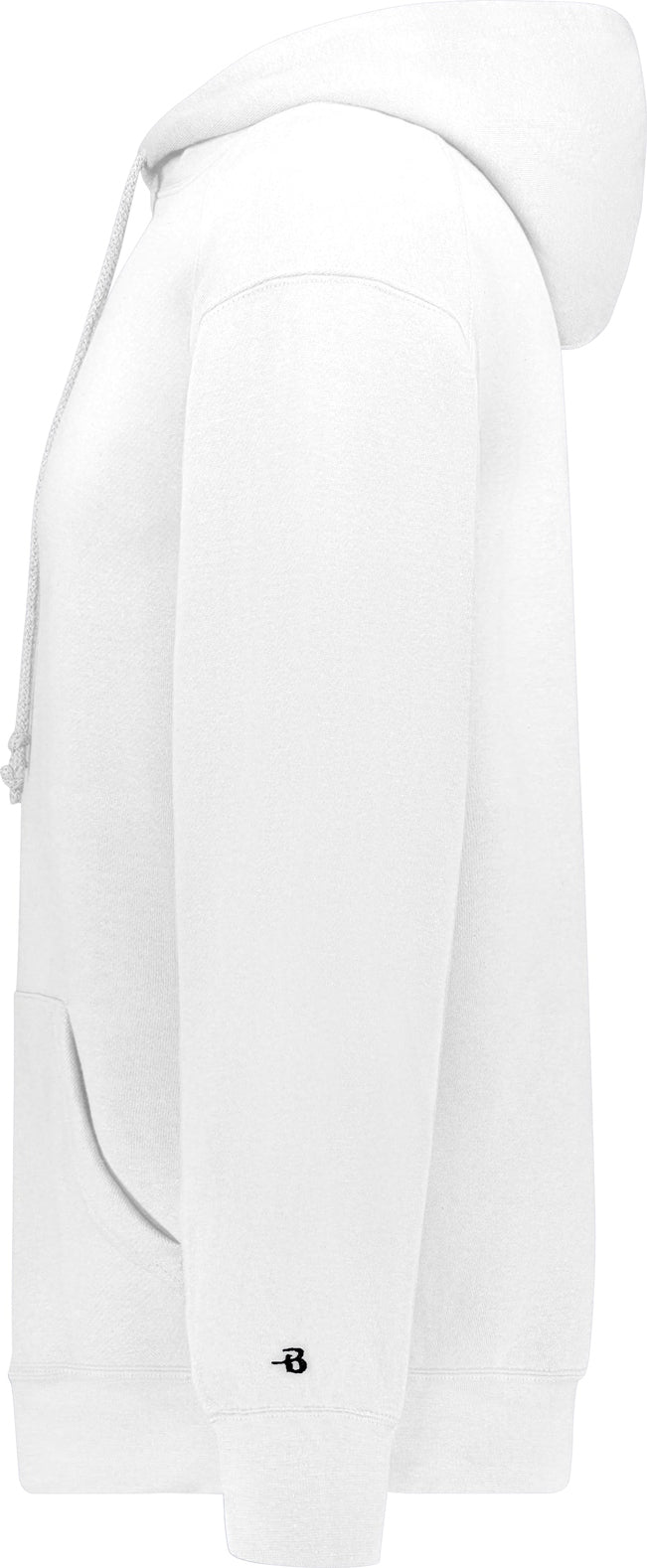 Left View of WHITE ATHLETIC FLEECE HOODIE