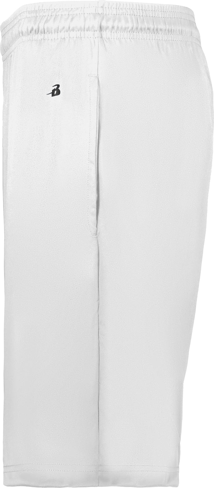 Left View of WHITE B-CORE POCKETED SHORT