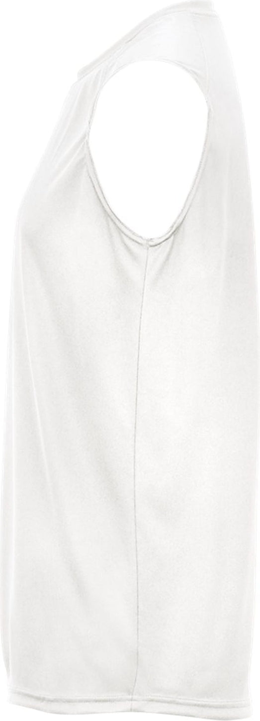 Left View of WHITE B-CORE SLEEVELESS TEE