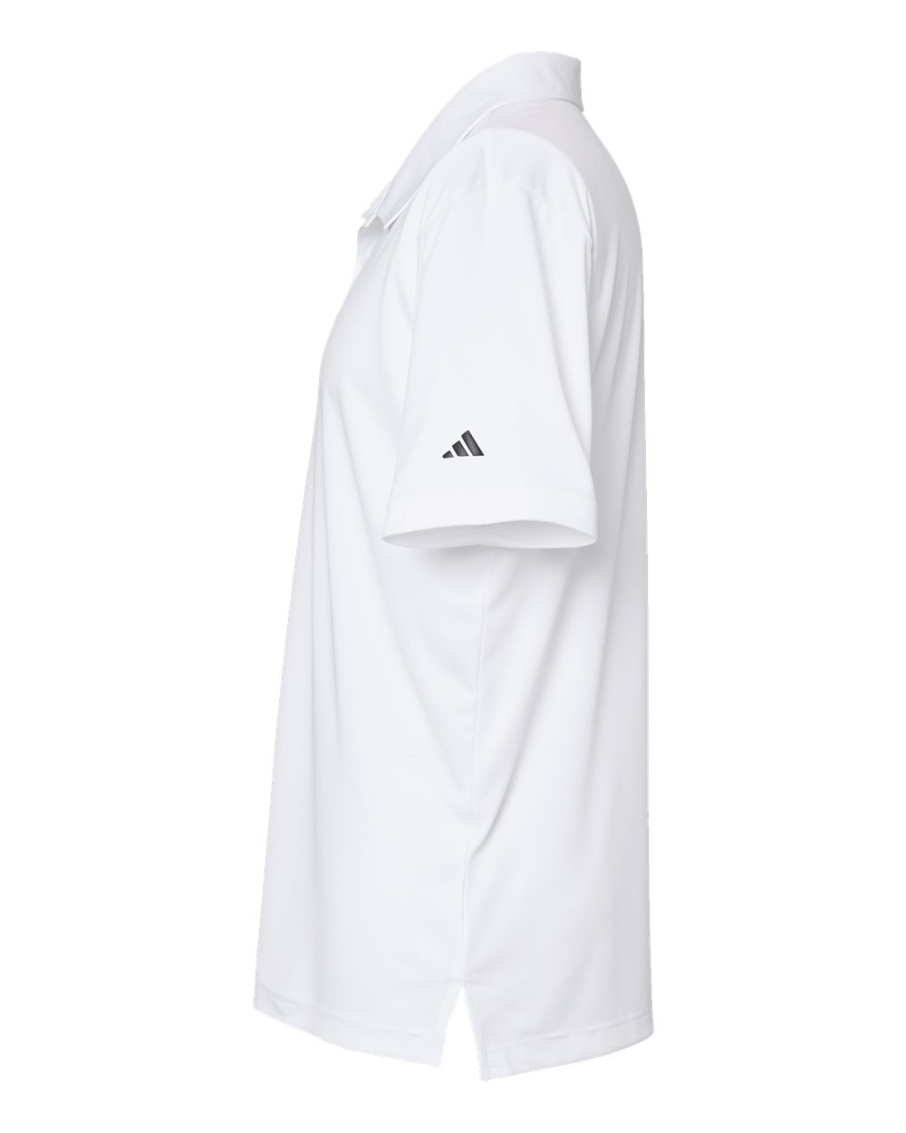 Left View of White/ Black 3-Stripes Chest Polo - A324
