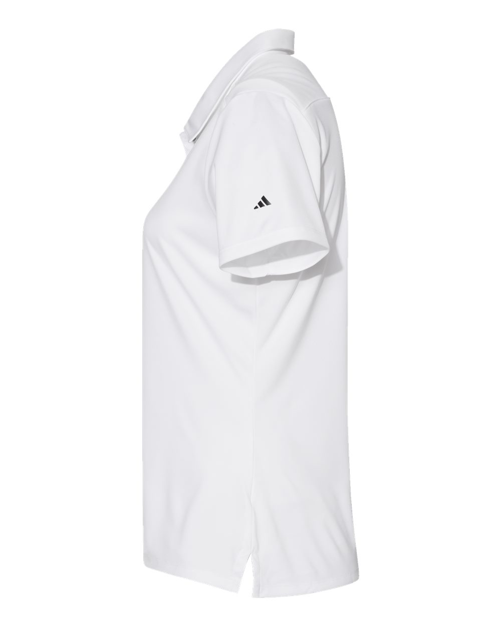 Left View of White/ Black Women&#39;s 3-Stripes Shoulder Polo - A325