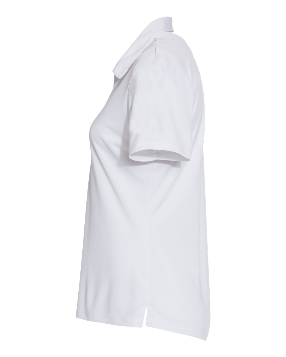 Left View of White/ Black Women's Floating 3-Stripes Polo - A481