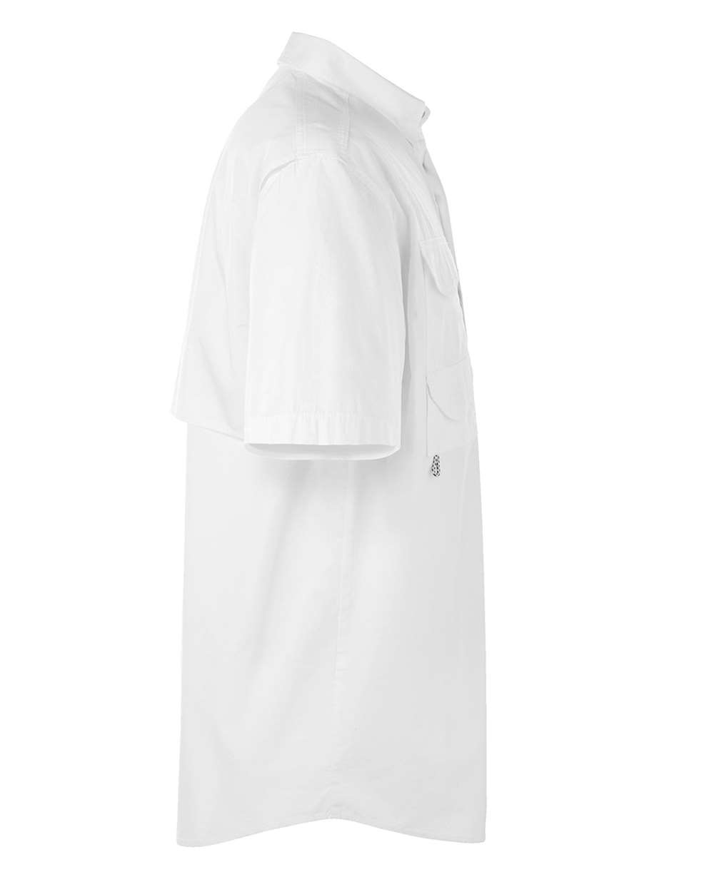 Left View of White Bonehead™ Short Sleeve Shirt - 7130