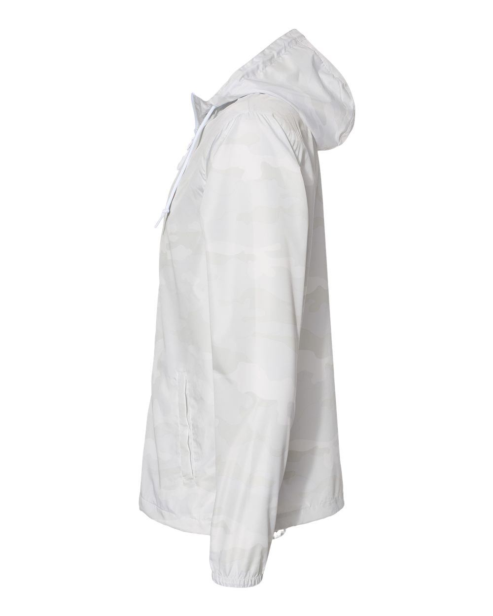 Left View of White Camo Lightweight Windbreaker Full-Zip Jacket - EXP54LWZ