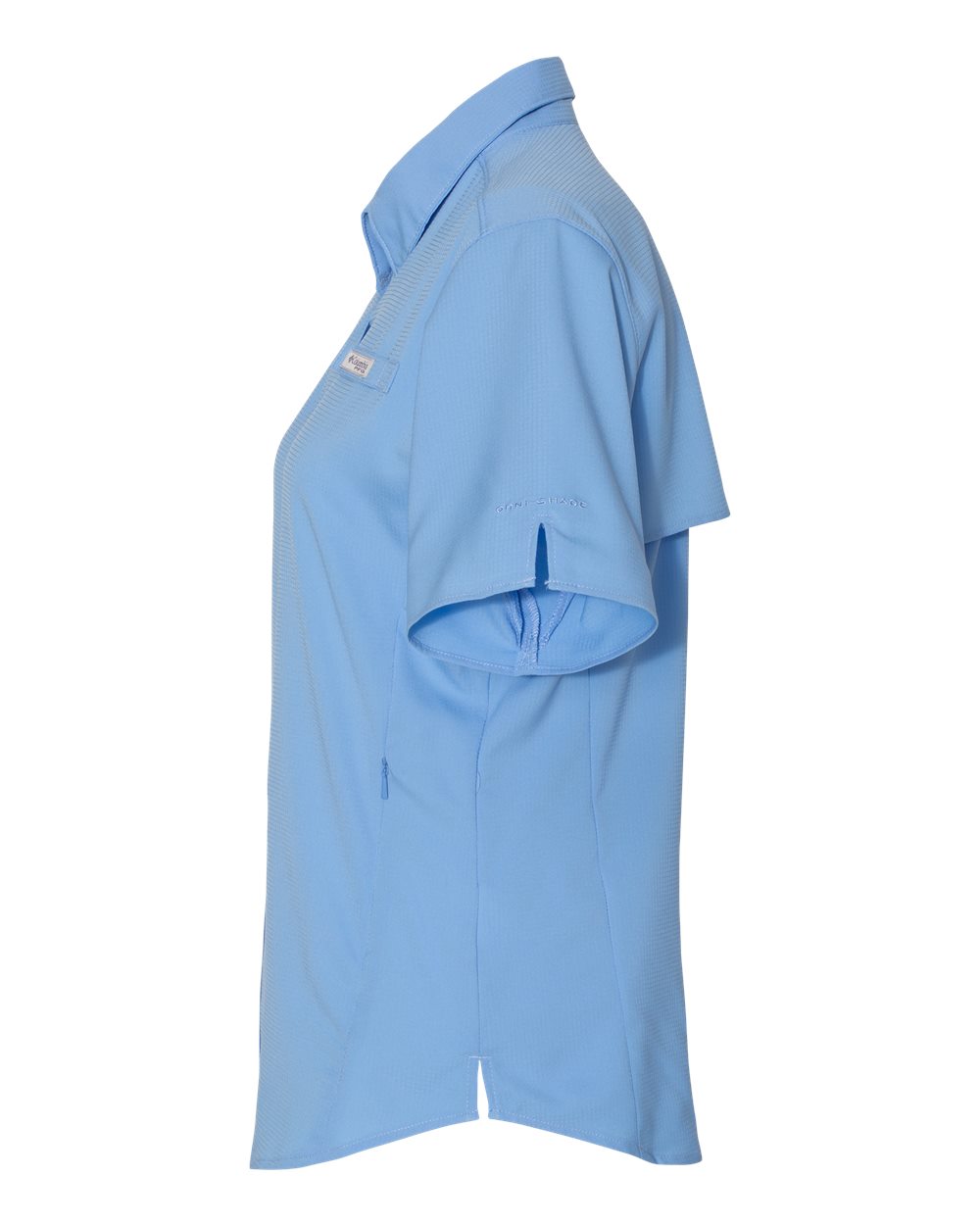 Left View of White Cap Blue Women&#39;s PFG Tamiami™ II Short Sleeve Shirt - 127571