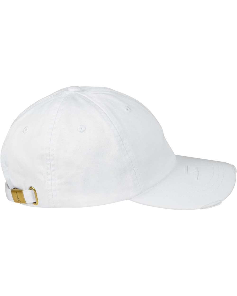 Left View of White Classic Pigment Distressed Cap - LP108