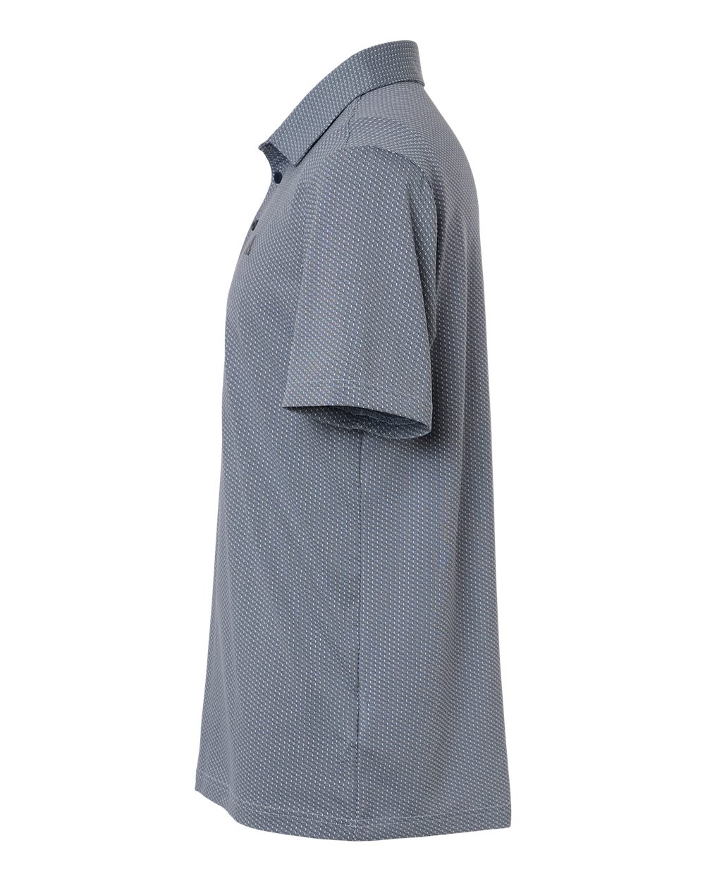 Left View of White/ Collegiate Navy Men's Performance Textured Polo - A2024 plain