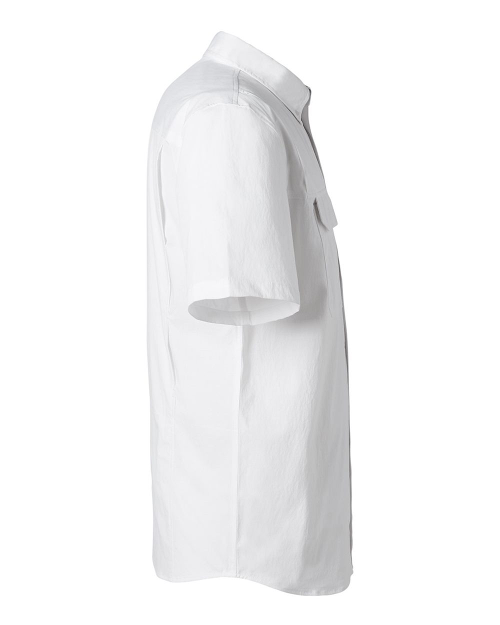 Rear View of White Creekbed Short Sleeve Shirt - H150183