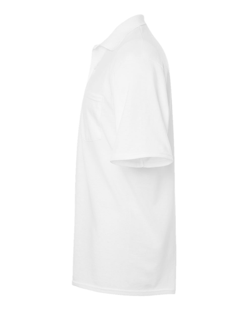 Left View of White Dri-Power® Polo with Pocket - 436MP