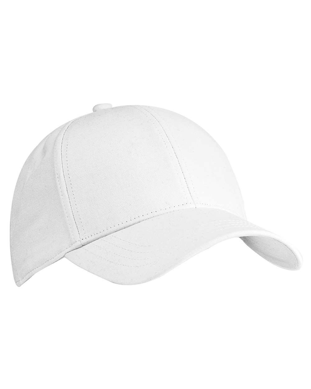 Left View of White Eco Baseball Cap - ec7025
