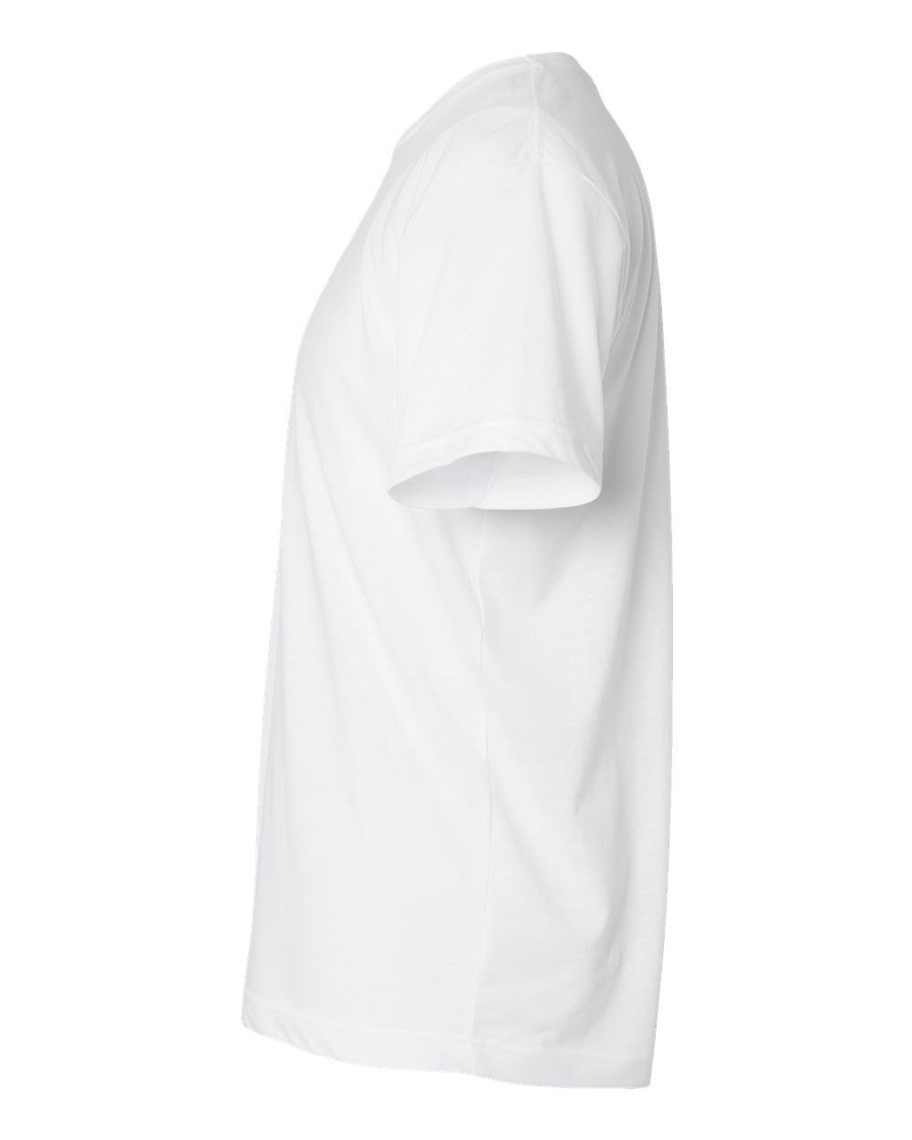 Left View of White Fine Jersey Tee - 6901