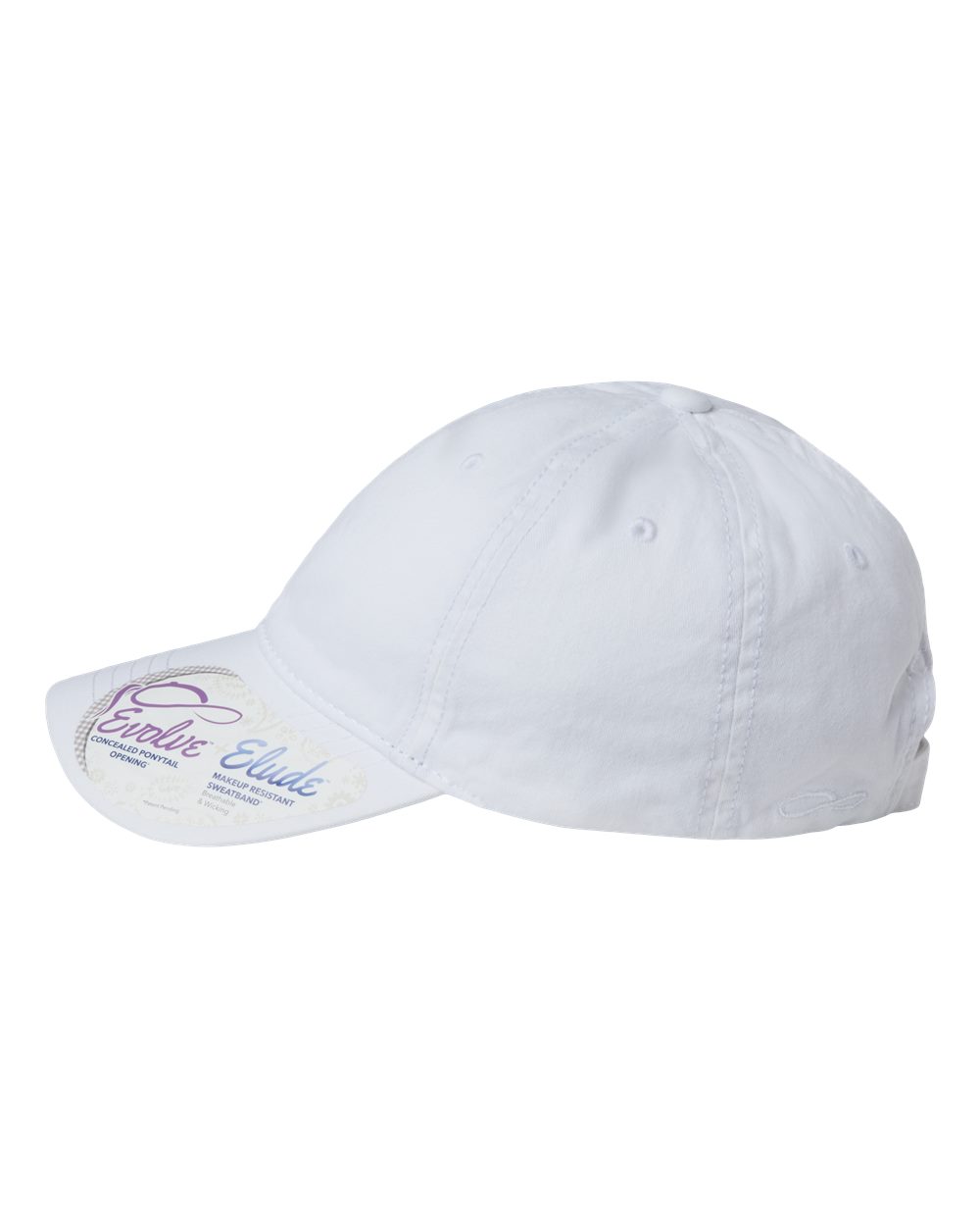 Left View of White/ Floral Women&#39;s Pigment-Dyed with Fashion Undervisor Cap - CASSIE