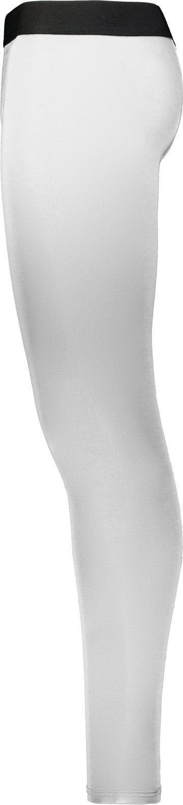 Left View of WHITE FULL LENGTH COMPRESSION TIGHT