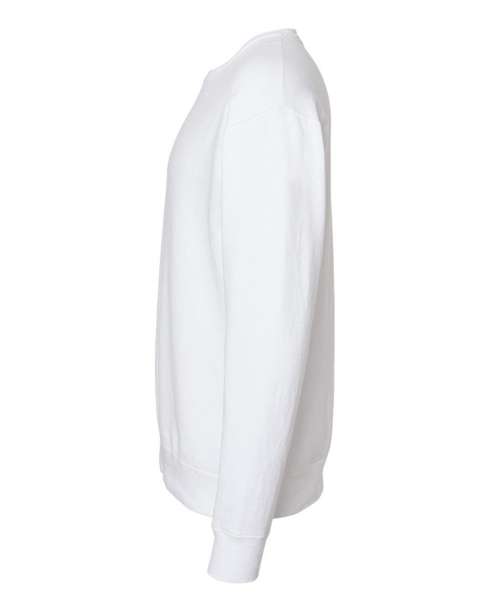 Left View of White Garment-Dyed Crewneck Sweatshirt - GDH400