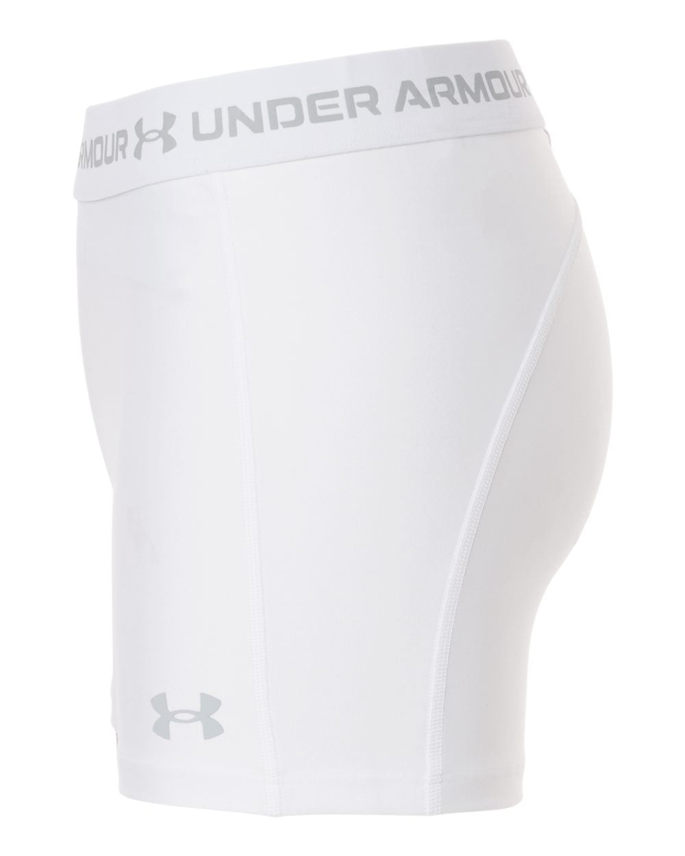 Left View of White/ Halo Grey Women's HeatGear 3" Shorty - 6010725