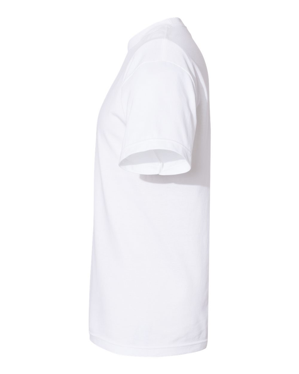Left View of White Heavyweight Cotton Tee - 1301